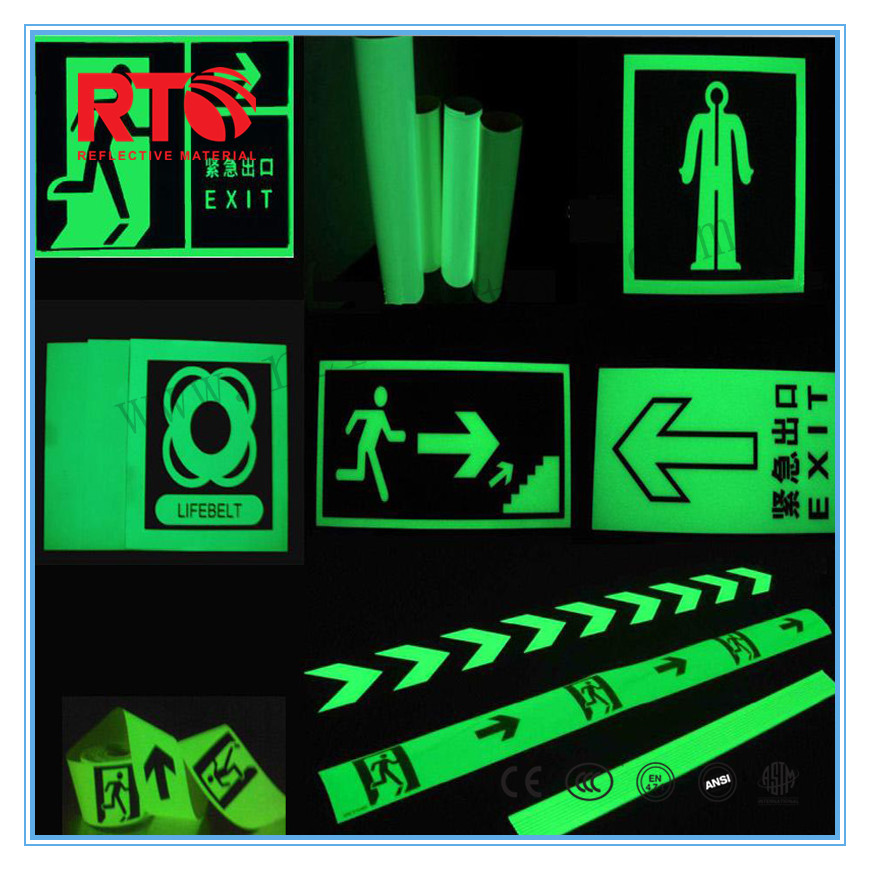 luminescent film for safety signs